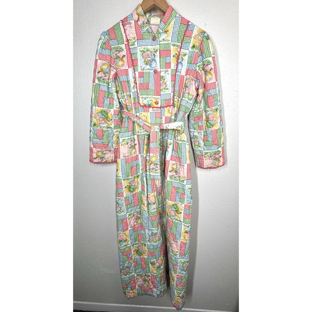 VTG Holly Hobby Quilted Robe Housecoat WOMENS‎ 14* Long Full Button Colorful GUC - Picture 2 of 13